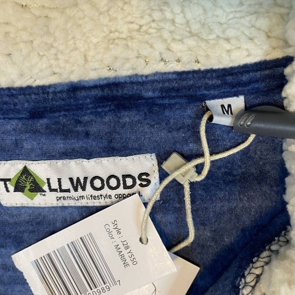 TALLWOODS Men 1/4 Zip Sweatshirt Size M Sherpa Fleece Collar Blue Active Hike - Picture 7 of 14